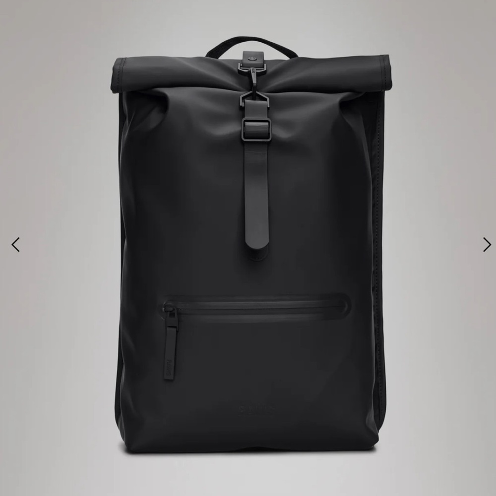 Black Rolltop Backpack RAINS